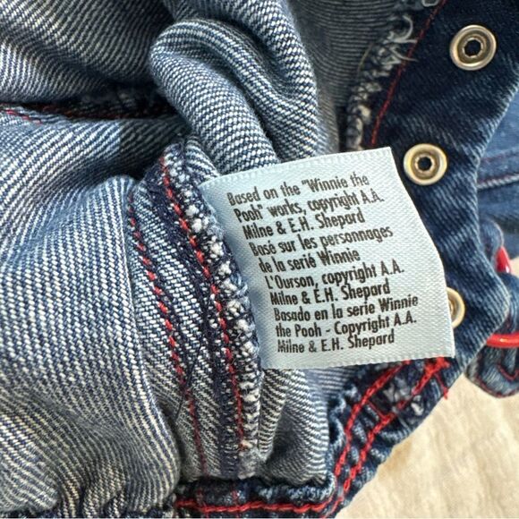 90’s Tigger Disney Baby Denim Jean Shortalls Overalls Vintage Size 0-3months - Picture 7 of 7